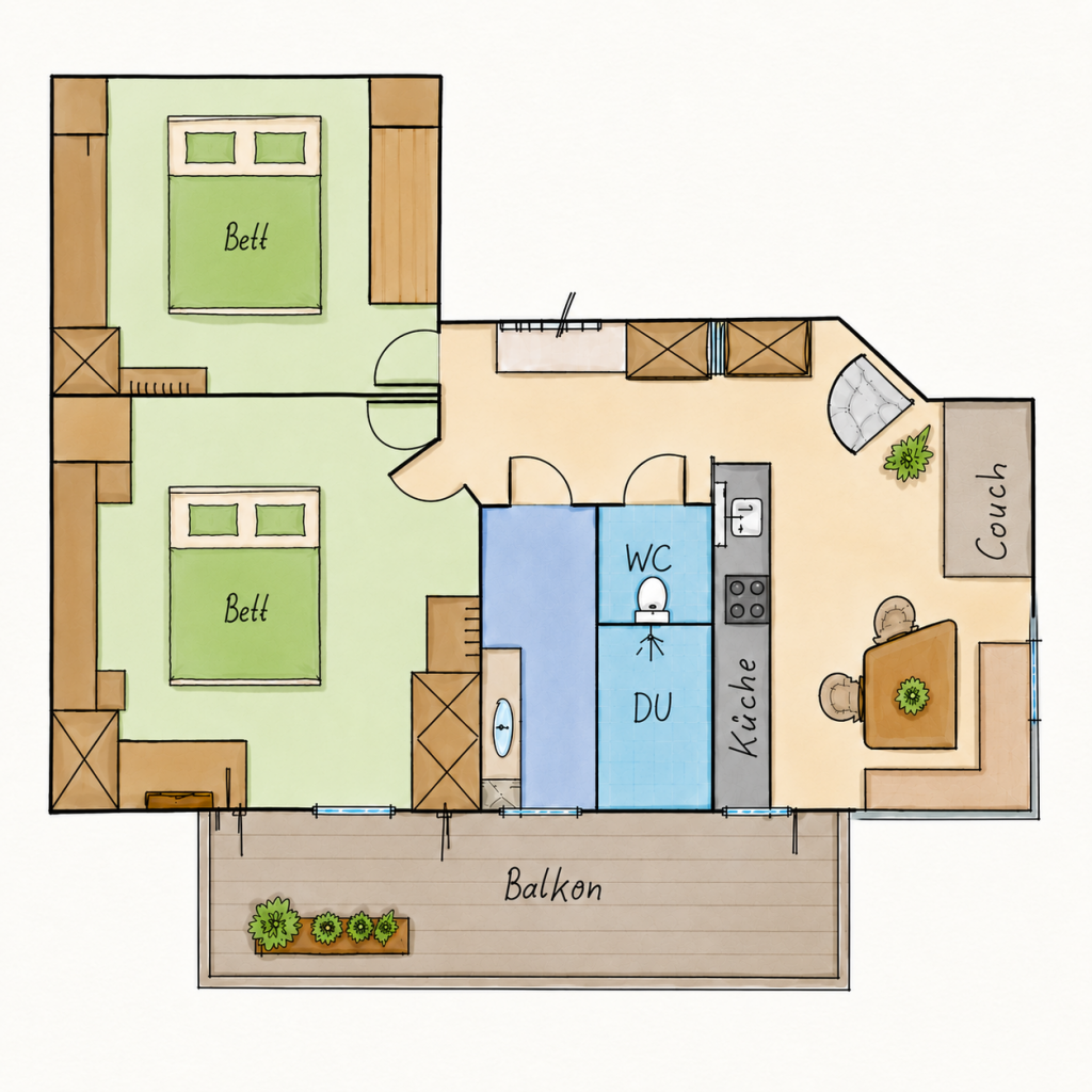 Grundriss Sunset Apartment Hauserhof Nassfeld